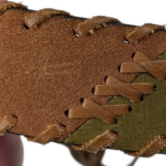 Fossil Belt Women's Size Medium Multicolor Suede Leather Patchwork Boho Cowgirl - Picture 16 of 16